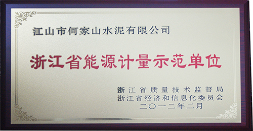 浙江省能源計量示范單位獎牌（2012年）