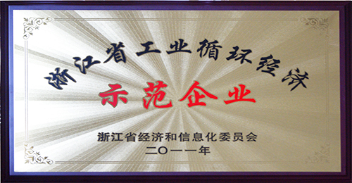 浙江省工業循環經濟示范企業獎牌（2011年）