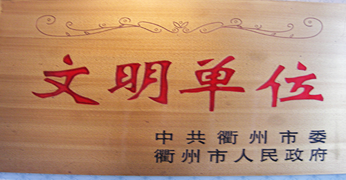 衢州市文明單位獎牌（2005年）